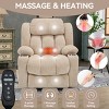 1pc Power Lift Recliner Chair, Chenille Fabric with Massage & Heat, USB Ports & Cup Holders for Elderly Support - Coolbibila - 3 of 4