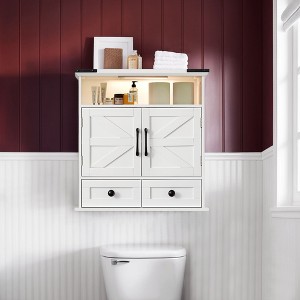 VANIRROR Medicine Cabinet with Motion Sensor Light & Adjustable Shelves – Wall Cabinet with Two Doors, Bathroom Storage Cabinet Over Toilet - 1 of 4