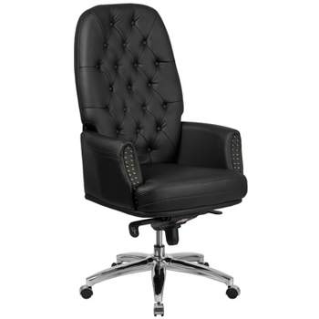 Merrick Lane Faux Leather Office Chair with Ergonomic Lumbar Support and Button Tufted High-Back Design