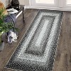Braided Print Area Rug - Non-Slip Rustic Carpet for Living Room, Bedroom, Nursery - Aesthetic Distressed Accent Mat - 2 of 4
