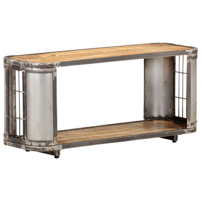 vidaXL TV Cabinet Natural finish Solid mango wood, steel, iron Medium