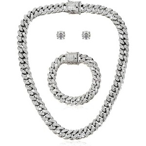 14K Gold Plated Tennis Necklace - 3mm Butterfly Rhinestone Choker for Women - 1 of 4
