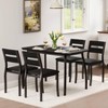 5-Piece Black Dining Set | Chamfered Metal Table + 4 Tuck-Away Chairs (Seats 4)Space-Saving for Apartments, Studios & Breakfast Nooks - 2 of 4