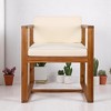 5-Piece Dining Table Set, Solid Acacia Wood Table with Iron Legs and 4 Matching Dining Chairs for Kitchen or Dining Room - 4 of 4
