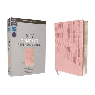 Niv, Reference Bible, Compact, Leathersoft, Pink, Red Letter, Comfort Print - by  Zondervan (Leather Bound)