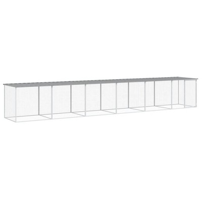 vidaXL Chicken Cage Light Grey Galvanized Steel Large Durable