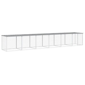 vidaXL Chicken Cage Light Grey Galvanized Steel Large Durable - 1 of 4