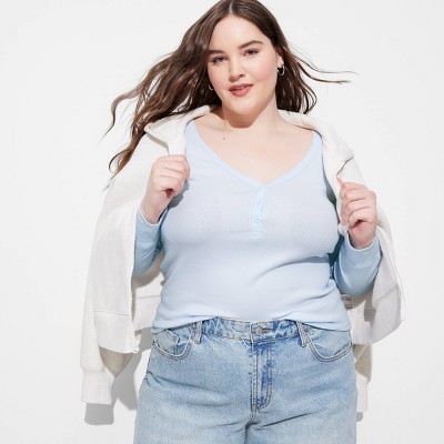 Women's Long Sleeve Henley T-Shirt - Wild Fable™