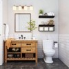 Bathroom shelves over toilet wall mounted floating shelves toilet paper storage small farmhouse decor shelf 16 inch set of 2 black - 2 of 4