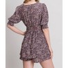 Women's Smocked Sleeve Tie Waist Flowy Romper - ALLIE ROSE M - 2 of 4