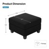 Belffin Velvet Storage Ottoman – Modular Square Footrest & Sectional Add-On - 3 of 4