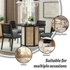 5 Piece Dining Table Set, Rattan Kitchen Table Set for 4 Persons, Wood Table and Chairs Set For Dining Room, Living Room, Kitchen Indoor Use - 4 of 4