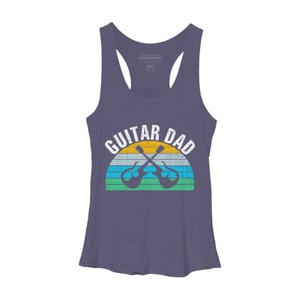 Women's Design By Humans Retro Dueling Electric Guitar Dad By DragonTee Racerback Tank Top - 1 of 2