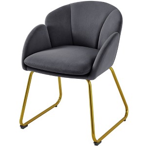 Yaheetech Velvet Armchair Accent Chair with Metal Legs for Living Room/Bedroom - 1 of 4