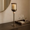 Contemporary Glass Floor Hurricane Candle Holder - Decorative Candle Stick Holder for Pillar Candles and Table Centerpieces Accent - 2 of 4
