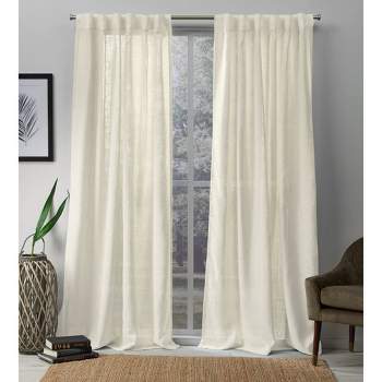  Set Of 2 Bella Sheer Hidden Tab Top Curtain Panels - Exclusive Home