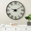 28"x28" Metal Wall Clock with Clear Glass Clock Face Black -Olivia & May - 2 of 4