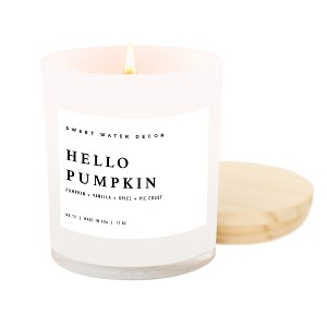 Sweet Water Decor Hello Pumpkin 11oz White Jar Soy Candle - 1 of 3