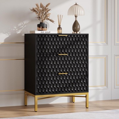 Whizmax Modern 3 Drawer Dresser for Bedroom, Nightstand with Wide Top, Chest of Drawers for Closet with Deep Drawers, for Living Room, Hallway