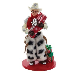 Kurt Adler 7.5-Inch Fabric Mache Cowboy Ralphie Table Piece - 1 of 4