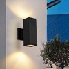 C Cattleya 2-Light Matte Black Die-Cast Aluminum Rectangular Outdoor Wall Light - 2 of 4