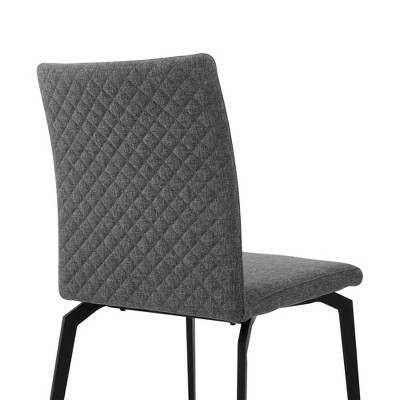 Lyon Contemporary Gray Fabric Upholstered Metal Side Chair