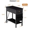 End Table with Charging Station- Flip Top Narrow Side Tables With Storage Drawers - 4 of 4