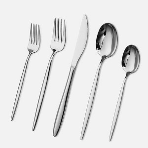 DOMETOUR 20 Piece Premium Flatware Set Service for 4 Stainless Steel Kitchen Cutlery - 1 of 4