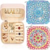 1pc/4pcs Diamond Pictures Jewelry Organizer, Portable DIY Mandala Storage Box, Ring Necklace Bracelet Organizer Case, PU Leather Diamond Art Box 4pcs - 4 of 4