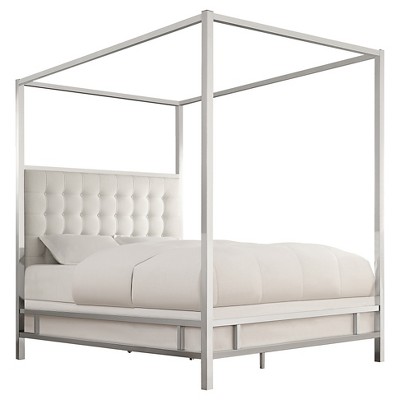 Queen Manhattan Canopy Bed Off-white 