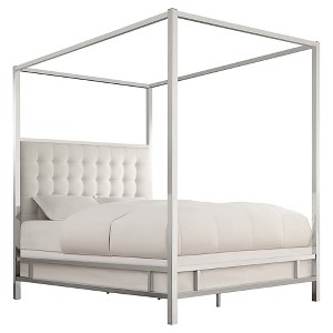 Inspire Q Manhattan Canopy Bed - White (King)