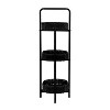 MAYEERTY Tray Table 3 Tier Paper Rope Woven Oval Storage Basket Small Shelves for Living Room Kitchen Black - 4 of 4