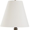 Uttermost Gallus Wood Spheres Table Lamp – Stacked Walnut-Finished Base with Brass Accents and White Linen Shade, 34” High - 4 of 4