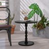 FONTOI 23'' Round End Table, Side Coffee Tables with Wood Leg for Living Room, Bedroom, Entryway, Antique Black, 23.23"*20.47"*23.23" - 2 of 4