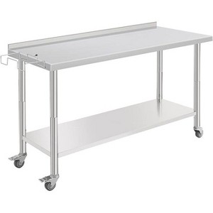 Commercial Stainless Steel Table for Prep & Work, 60 x 24 in Kitchen Food Prep Table with Adjustable Under Shelf and Hooks, for Warehouse,Garage - 1 of 1