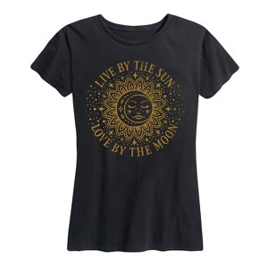 Women's - Instant Message - Live By The Sun Love By The Moon Henna Short Sleeve Graphic T-Shirt - 1 of 4
