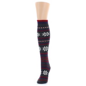 Memoi Flaketion Knit Knee High Flower Socks - 1 of 2