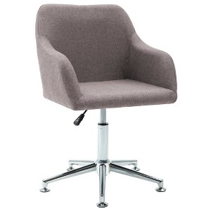 vidaXL Swivel Office Chair Taupe Fabric - 1 of 4