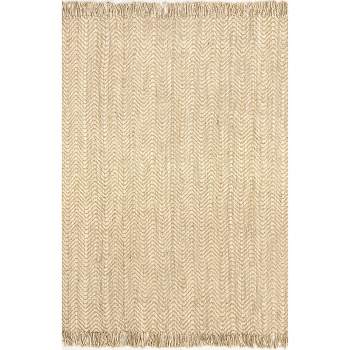 Hand Woven Don Jute with fringe Rug - nuLOOM