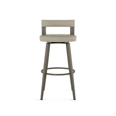 Paramont 30" Greige Faux Leather Swivel Bar Stool