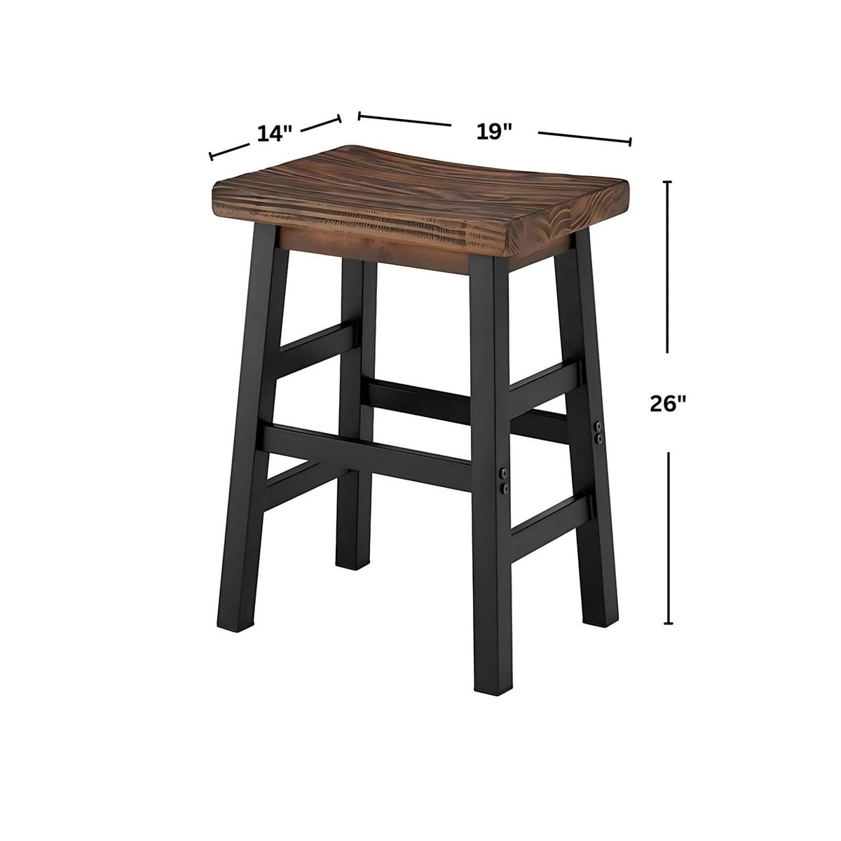 26" Pomona Counter Height Barstool with Metal Legs Brown - Alaterre Furniture - thumbnail 7