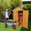 NicBex 68.5 Inch Tall Wood Outdoor Storage Shed with 2 Shelves for Backyard Garden,Patio,Natural - 2 of 4