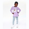 Deux par Deux Girl Super Soft Brushed Jersey Tunic Purple with Llama - 2 of 4