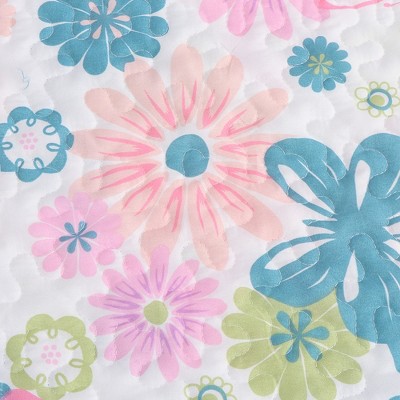 Acoinel Butterfly Floral Quilt Set - 3-Piece Reversible Bedspread with Pillow Shams,King — фото 6