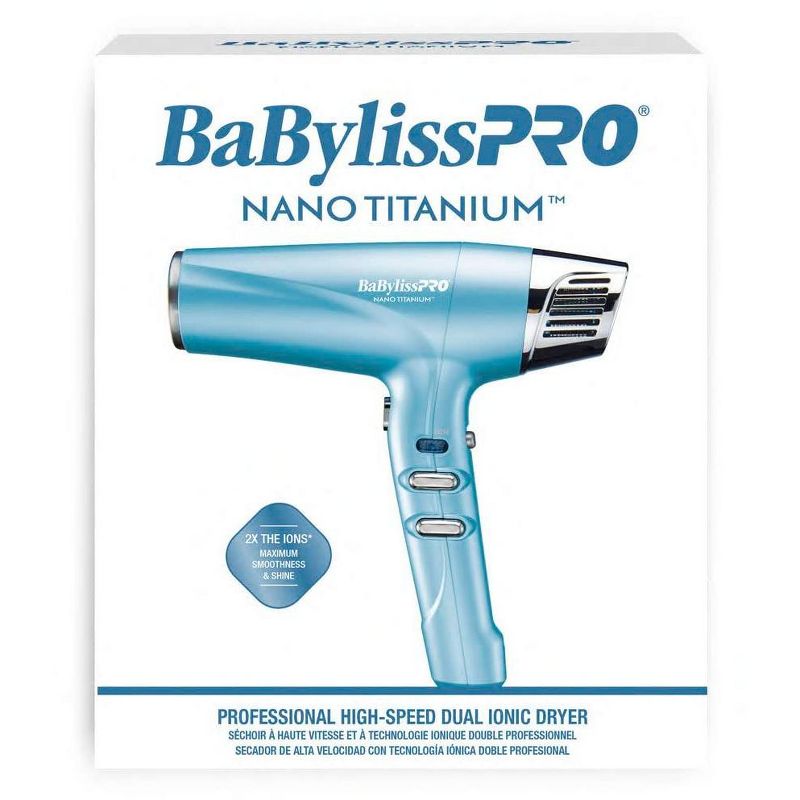 BaBylissPRO Hair Dryer, Nano Titanium Dual Ionic Blow Dryer, Hair Styling Tools & Appliances, BNT9100 (Babyliss Pro), 2 of 8