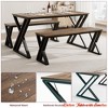 Kitchen Dining Table Bench Set for 4, Kitchen Table Set With 2 Benches, Rectangular Dining Room Table Set, Sturdy Metal Frame, Saving Space - 4 of 4