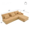 FONTOI L-shaped Sofa with Pleated Skirt, Convertible Sleeper Couch with Pillows for Living Room Apartment, Yellow, 87"*33"*61" - 2 of 4