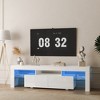63" High Gloss TV Stand with LED Lights for TVs up to 65", Modern Media Console with Storage Cabinets, Adjustable LED Colors for Living Room - 3 of 4