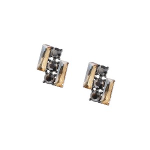 SOHI Women's Champayne Gold Crystal Bar Stud Earrings - 1 of 4
