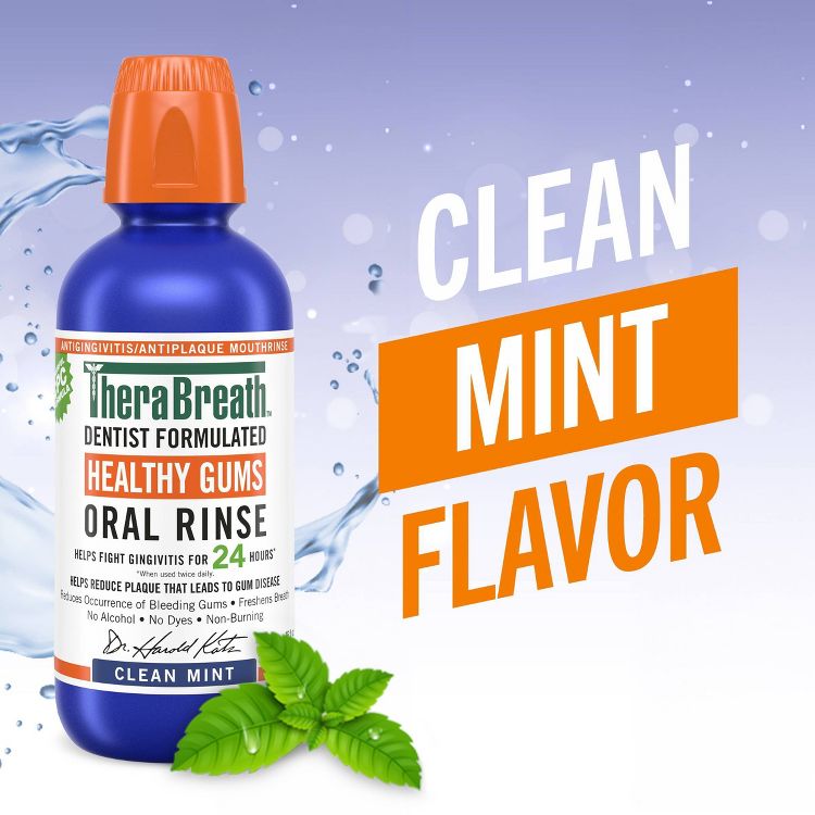 TheraBreath Healthy Gums Mouthwash Antigingivitis - Clean Mint, 3 of 10